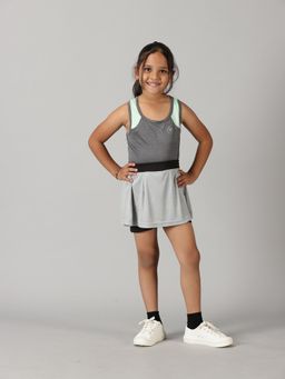 KiddoPanti - Girls Round Neck Tank Top and Skort