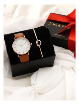 Joker and Witch - Joker & Witch White Love Triangle Watch & Bracelet With Ring For Women (Pack of 3) (JWLT14)