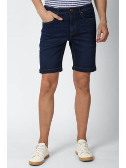 Peter England - Men Navy Solid Regular Fit Casual Shorts