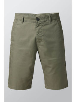 Peter England - Men Olive Solid Regular Fit Casual Shorts