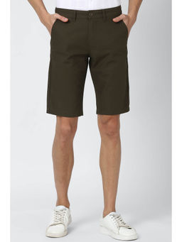 Peter England - Men Brown Solid Regular Fit Casual Shorts