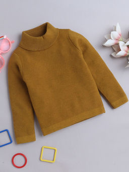 Yellow Apple - Unisex Mustard Cotton Blend Turtle Neck Sweater