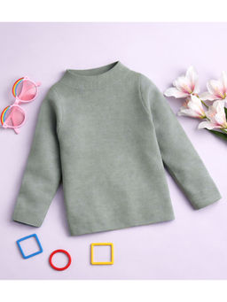 Yellow Apple - Unisex Grey Cotton Blend High Neck Sweater