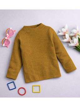 Yellow Apple - Unisex Mustard Cotton Blend High Neck Sweater
