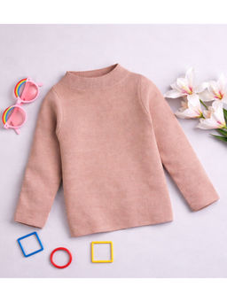Yellow Apple - Unisex Beige Cotton Blend High Neck Sweater