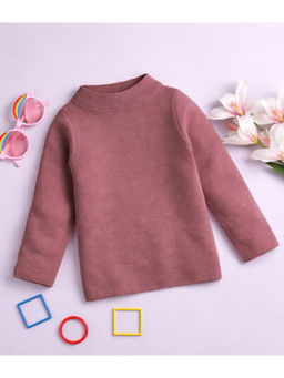 Yellow Apple - Unisex Pink Cotton Blend High Neck Sweater