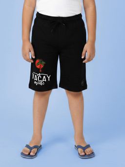 KiddoPanti - Boys Black Cotton Shorts