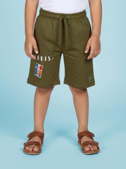 KiddoPanti - Boys Green Cotton Shorts