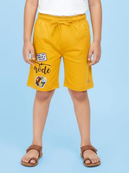 KiddoPanti - Boys Mustard Cotton Shorts