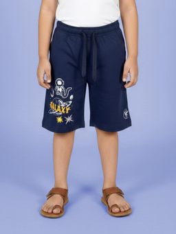 KiddoPanti - Boys Navy Blue Cotton Shorts