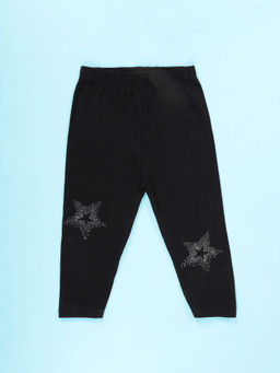 KiddoPanti - Girls Black Cotton Leggings
