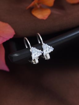 I Jewels - White Stylish Latest Fashion Hoops Earrings for Women