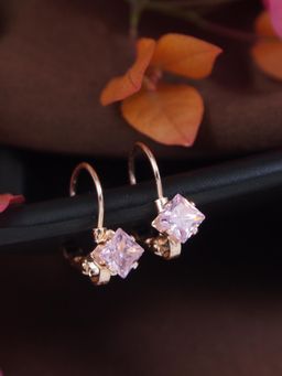 I Jewels - Pink Stylish Latest Fashion Hoops Earrings for Women