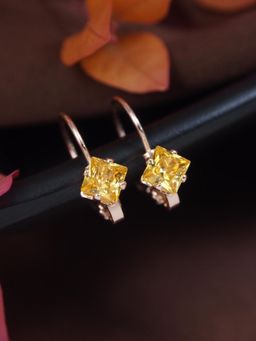 I Jewels - Yellow Stylish Latest Fashion Hoops Earrings for Women