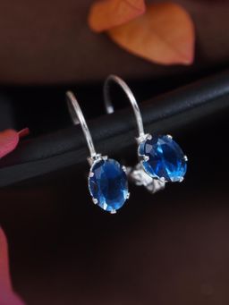 I Jewels - Blue Stylish Latest Fashion Hoops Earrings for Women