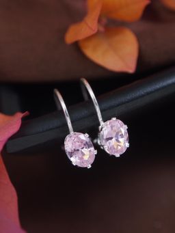 I Jewels - Pink Stylish Latest Fashion Hoops Earrings for Women