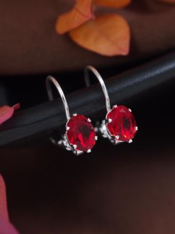 I Jewels - Red Stylish Latest Fashion Hoops Earrings for Women