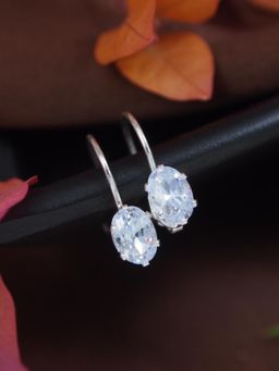 I Jewels - White Stylish Latest Fashion Hoops Earrings for Women