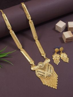 I Jewels - Gold Plated Long Necklace Jewellery for Women (Set of 2)