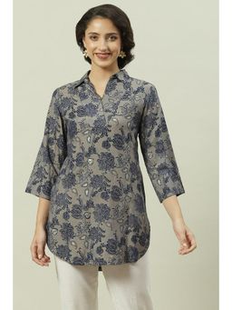 Biba - Blue Printed Shirt