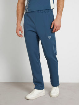 Guess - Blue Polyester Solid Regular Fit Trackpant