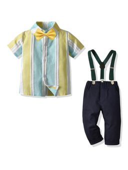 Hopscotch - Boys Multi Coloured Stripe Print Shirt and Pant Formal Set