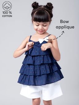 Hopscotch - 2-Piece Pure Cotton Tiered Top And Shorts