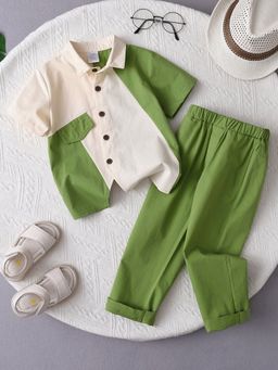 Hopscotch - 2-Piece Colour-Block Shirt And Pant