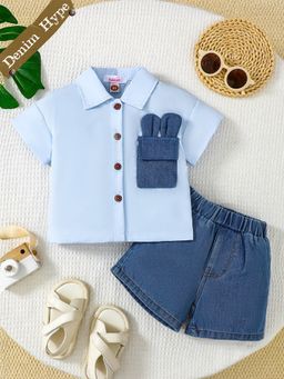 Hopscotch - 2-Piece Applique Shirt And Shorts