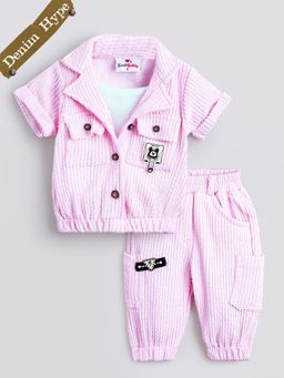 Hopscotch - 3-Piece Textured Top With Jacket And Jeans
