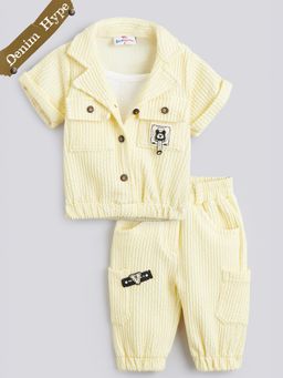 Hopscotch - 3-Piece Textured Top With Jacket And Jeans