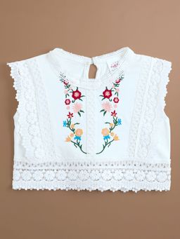 Hopscotch - Floral Embroidered Top