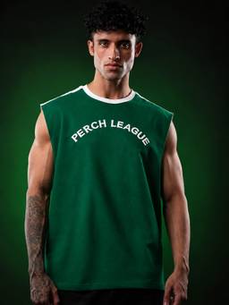 Perch - Forest Green Perch League Oversized Tank T-shirt