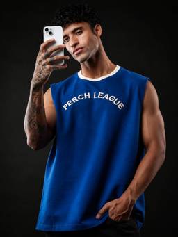 Perch - Royal Blue Perch League Oversized Tank T-shirt