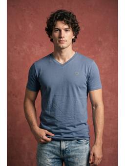 roar for good - Sustainable Organic Cotton Smart Casual V Neck Grey T Shirt