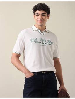 U.S. Polo Assn. Denim Co. - Men's Brand Embroidered Comfort Fit Polo White T-shirt