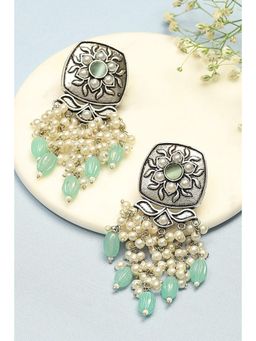 Biba - Light Blue Brass Earrings