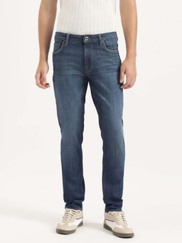 United Colors of Benetton - Blue Cotton Blend Solid Jeans