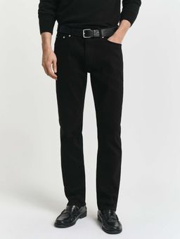 GANT - Black Cotton Solid Jeans