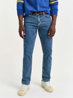 GANT - Blue Cotton Solid Jeans