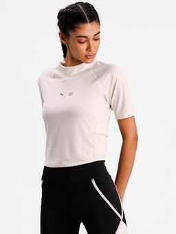 Puma - X First Mile Mock Women Beige Training T-shirt