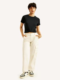 Levi's - Women Mid Rise Straight Fit White Jeans