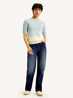 Levi's - Women Mid Rise Straight Fit Navy Blue Jeans