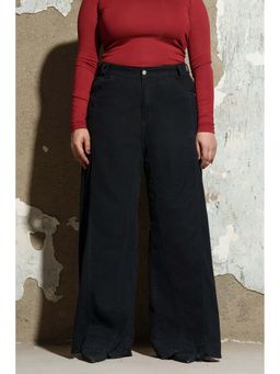 FREAKINS - Bold Black Curve Denim Korean Jeans
