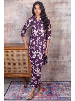 etre comfortwear - Abigail Purple Floral Co-Ord Set