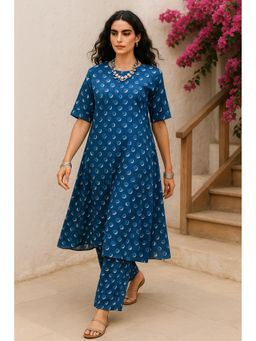 etre comfortwear - Inaaya Blue Cotton Kurta with Pant