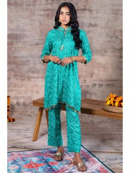 etre comfortwear - Tarini Green Bandhani Kurta with Pant