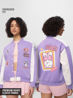 The Souled Store - Originals: Pretty Purple Women Varsity Jacket