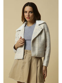 Allen Solly - Women Beige Check Casual Jacket