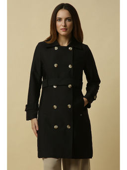 Allen Solly - Women Black Solid Casual Winter Coat